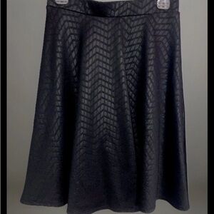 Faith and Joy Black Textured A-Line Geometric Pattern Skirt Sz M Goth Moto Flowy